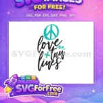 Free Teal Peace Free Love Tan Lines Spring Break Free SVG - Instant Download
