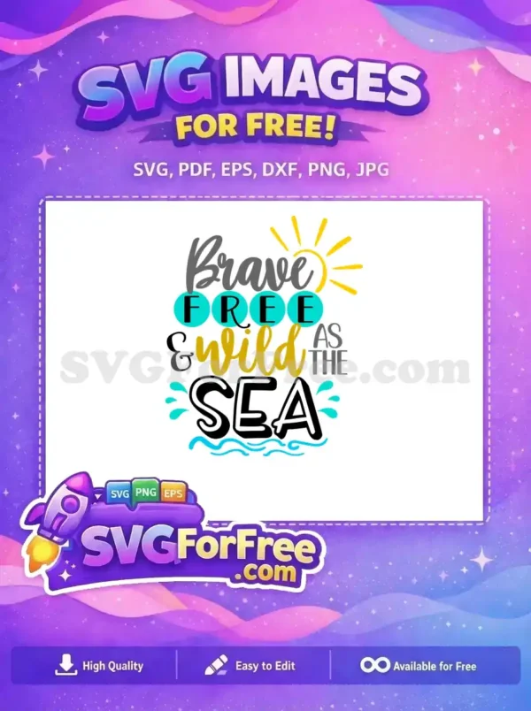 Free Teal Accents Free Brave Wild Sea Spring Free SVG