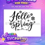 Free Hello Spring Flowers Free Arrow Heart Spring Free SVG - Instant Download
