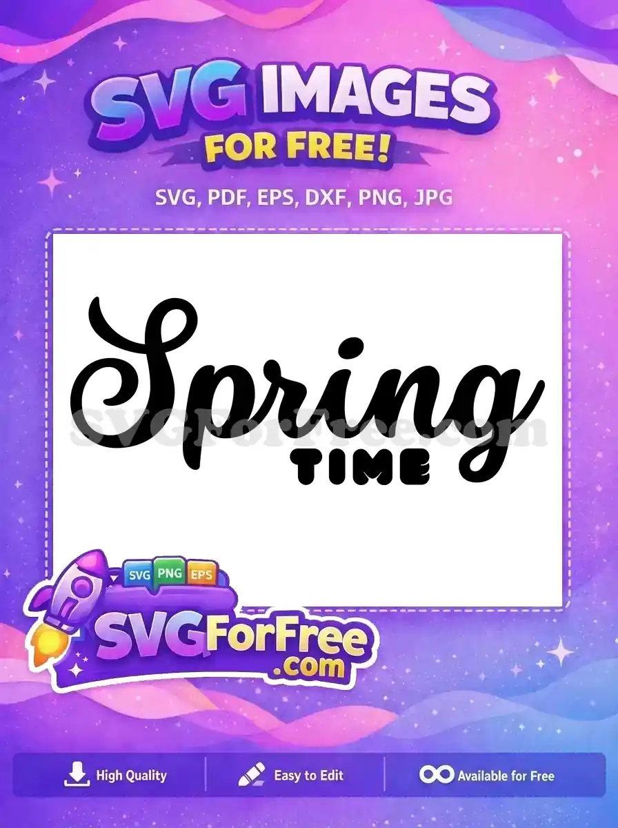 Free Calligraphic Spring Free Season Beautiful Springtime Free SVG