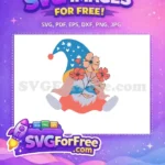 Free Floral Hat Gnome Free Spring Quotes Colorful Free SVG - Instant Download