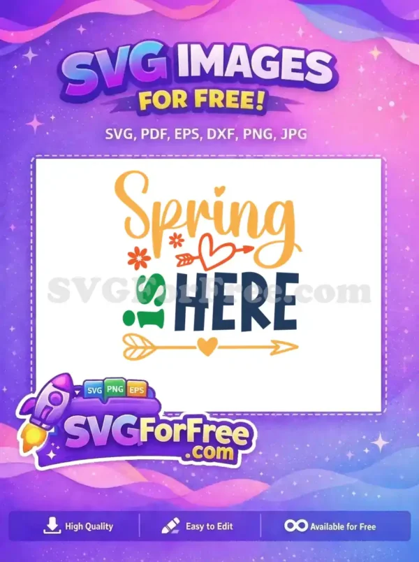 Free Floral Details Free Arrow Heart Spring Here Free SVG