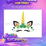 Free Golden Horn Free Shamrock St Patricks Day Free SVG 1 - Instant Download