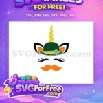 Free Unicorn Horned Leprechaun Free Mustache St Patricks Free SVG - Instant Download
