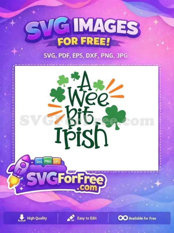 Free Shamrock Detail Free Wee Bit Irish Saying St Patricks Free SVG