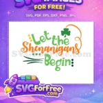 Free Green Orange Lettering Free Shamrock Accent St Patricks Free SVG - Instant Download