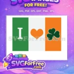 Free Irish Flag Free Heart Shamrock St Patrick's Free SVG - Instant Download