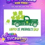 Free Shamrock Truck Free Clover Details St Patrick's Free SVG - Instant Download