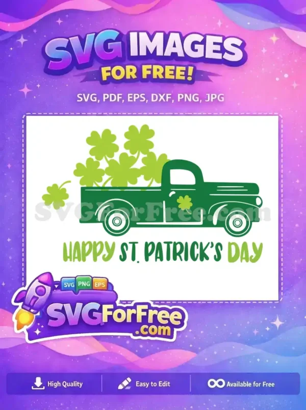 Free Shamrock Truck Free Clover Details St Patrick's Free SVG