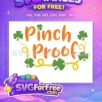 Free Orange Pinch Proof Text Free Clover Border St Patricks Free SVG - Instant Download