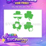 Free Clover Monogram Free St Patricks Day Four Leaf Free SVG - Instant Download