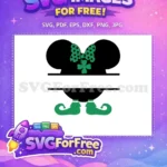 Free Polka Dot Bow Free Shamrock Accent Minnie St Patricks Free SVG - Instant Download