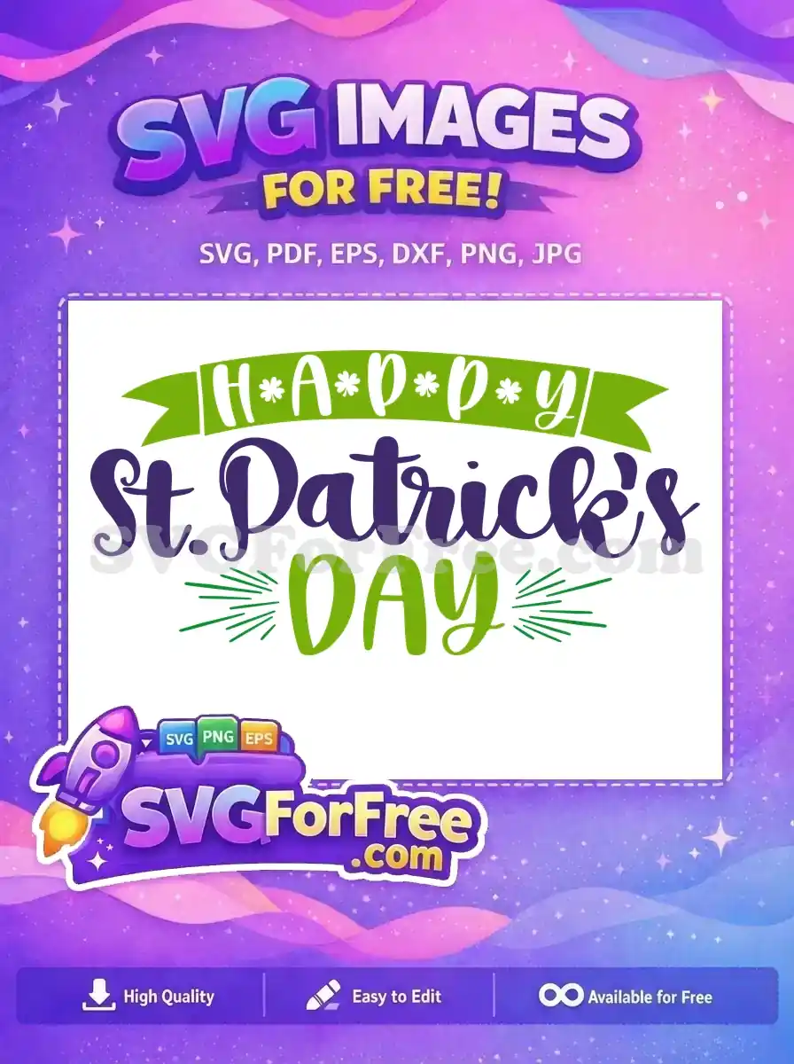 Free Green Banner Free Purple St Patricks Day Free SVG