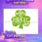 Free Green Shamrock Free Happy St Patricks Day Free SVG - Instant Download