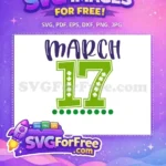 Free Shamrock Accent Free Green Number March 17 Free SVG - Instant Download