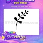 Free Rounded Leaf Free Curvy Stem Stamp Leaves Free SVG - Instant Download