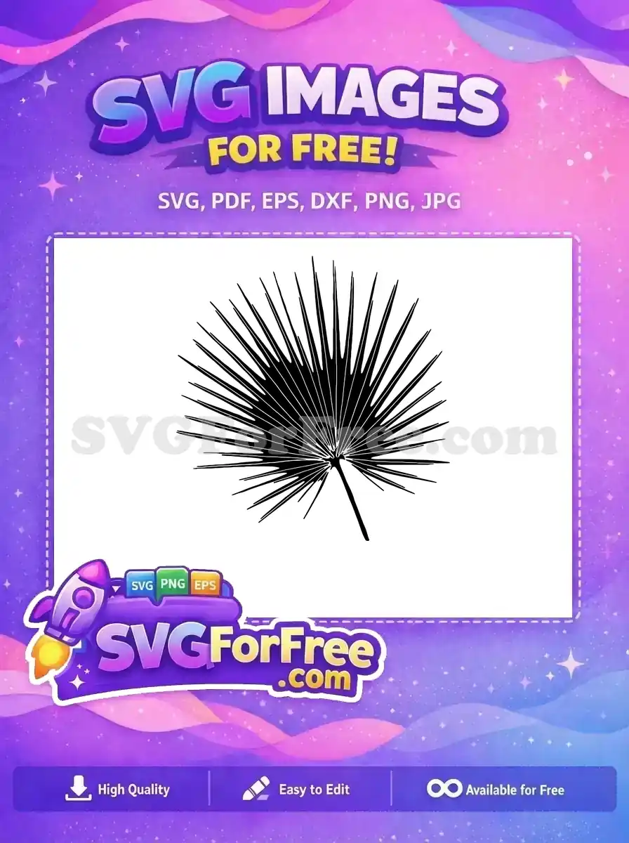 Free Detailed Black Stamp Free Tropical Leaf Art Free SVG