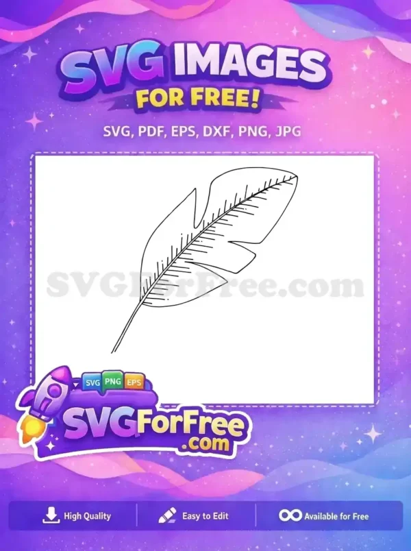 Free Tropical Leaf Free Banana Leaf Silhouette Stamp Free SVG