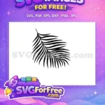 Free Palm Leaf Stamp Free Black Elegant Design Free SVG - Instant Download