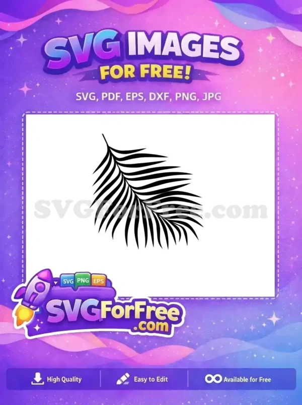 Free Palm Leaf Stamp Free Black Elegant Design Free SVG