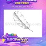 Free Detailed Outline Free Tropical Leaf Stamp Leaves Free SVG - Instant Download