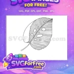Free Stamp Leaves Detail Free Black Lines Simple Free SVG - Instant Download