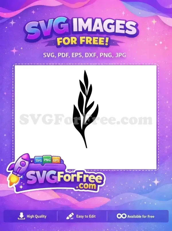 Free Black Stamp Leaves Free Botanical Art Print Free SVG