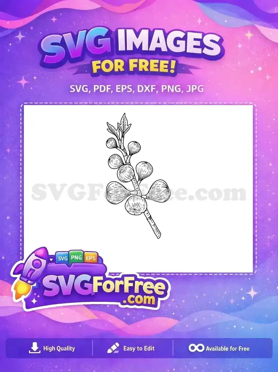 Free Fig Branch Free Stamp Leaves Category 1 Free SVG