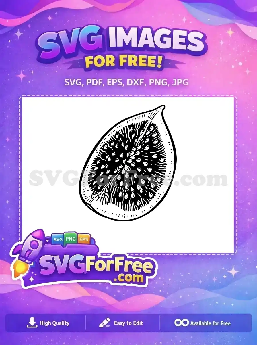 Free Black Fig Free Stamp Leaves Food Free SVG