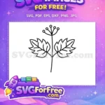 Free Black Stamp Leaves Free Flower Detail Nature Free SVG - Instant Download
