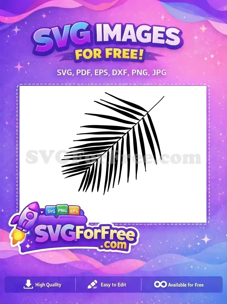 Free Black Palm Frond Free Stamp Leaves Silhouette Free SVG 1