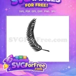 Free Black Stamp Leaves Free Palm Vector Leaves Free SVG - Instant Download