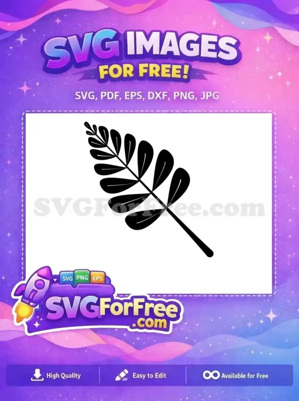 Free Detailed Leaf Stamp Free Simple Branch Botanical Free SVG