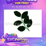 Free Dark Green Leaves Free Stamp Leaves Design Floral Free SVG - Instant Download