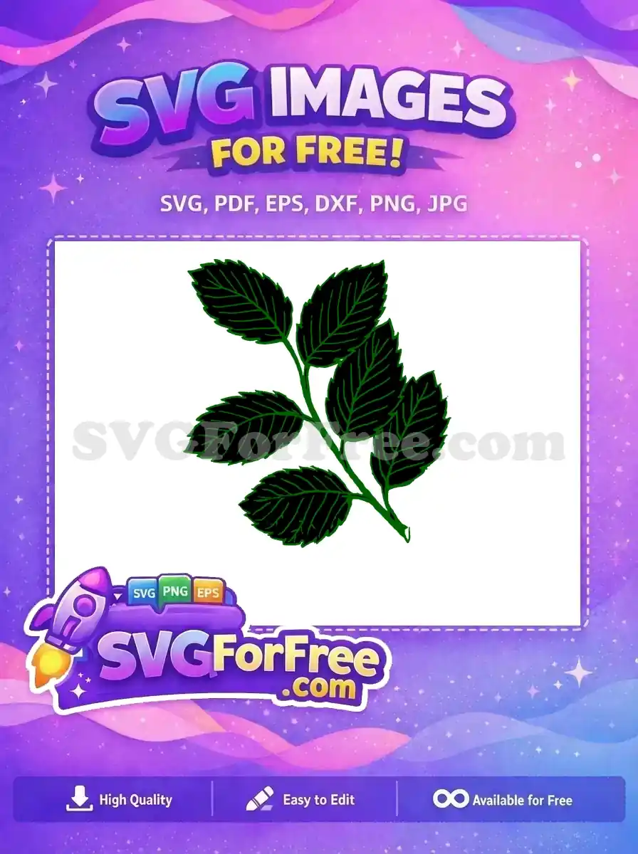 Free Dark Green Leaves Free Stamp Leaves Design Floral Free SVG