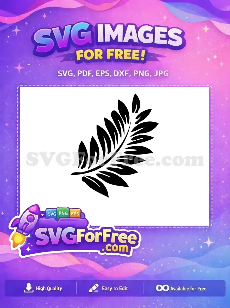 Free Pointed Stamp Free Black Leaves Branch Nature Free SVG