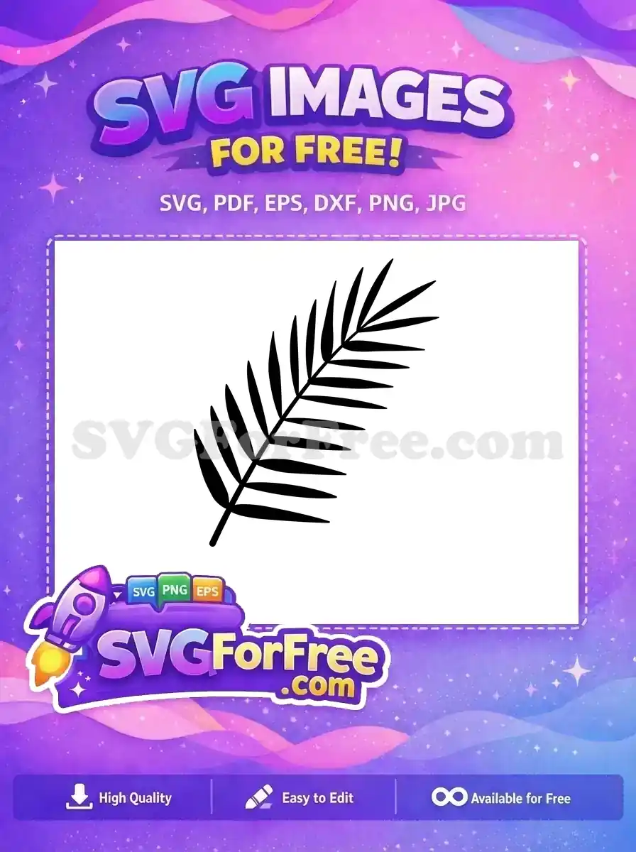 Free Black Palm Frond Free Stamp Leaves Silhouette Free SVG 3