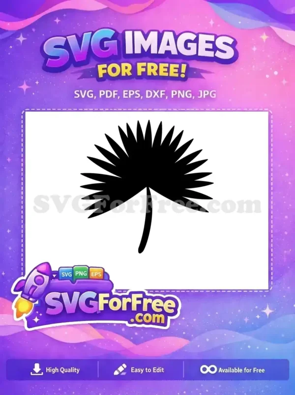 Free Pointed Leaf Free Fan Palm Silhouette Stamp Free SVG