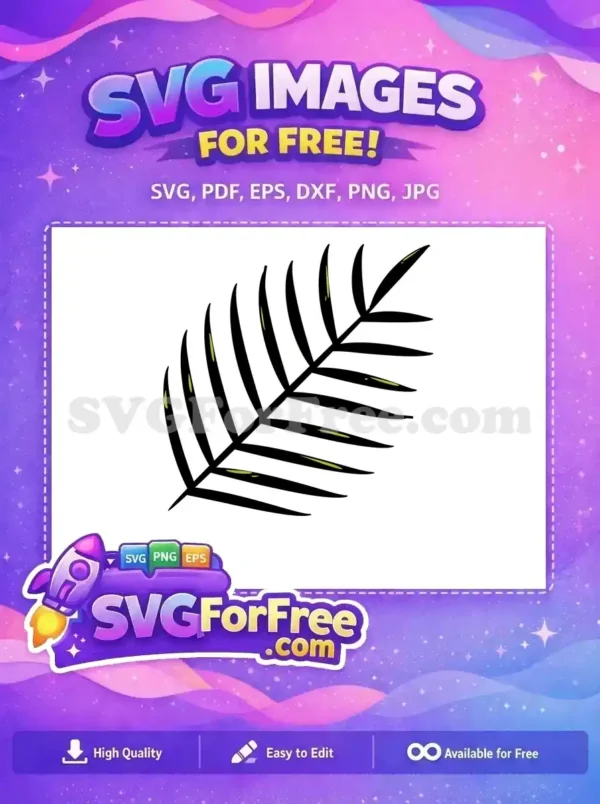 Free Dark Stamp Free Detailed Leaves Silhouette Design Free SVG