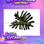 Free Elegant Black Leaves Free Stamp Yellow Veins Art Free SVG - Instant Download