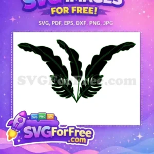 Free Black Stamp Leaves Free Green Outline Design Free SVG
