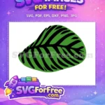 Free Green Leaf Stamp Free Dark Stripes Nature Free SVG - Instant Download