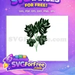 Free Monstera Plant Stamp Free Detailed Leaves Silhouette Free SVG - Instant Download