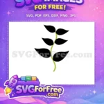 Free Black Dense Leaves Free Stamp Leaves Design Free SVG - Instant Download