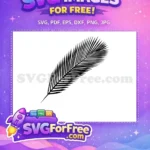 Free Black Stamp Leaf Free Tropical Leaves Design Free SVG - Instant Download