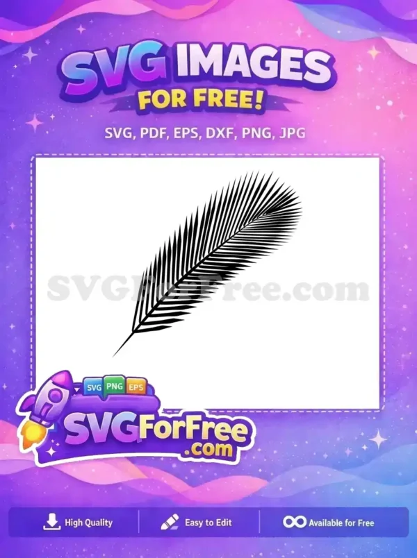 Free Black Stamp Leaf Free Tropical Leaves Design Free SVG