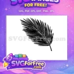 Free Black Palm Free Leaf Stamp Leaves Free SVG - Instant Download