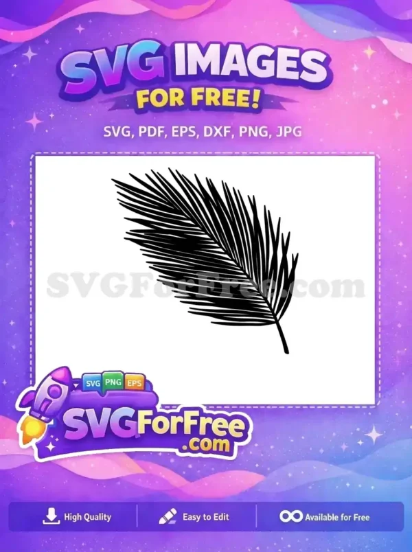 Free Black Palm Free Leaf Stamp Leaves Free SVG