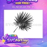 Free Fan Palm Frond Free Stamp Leaves Silhouette Free SVG - Instant Download
