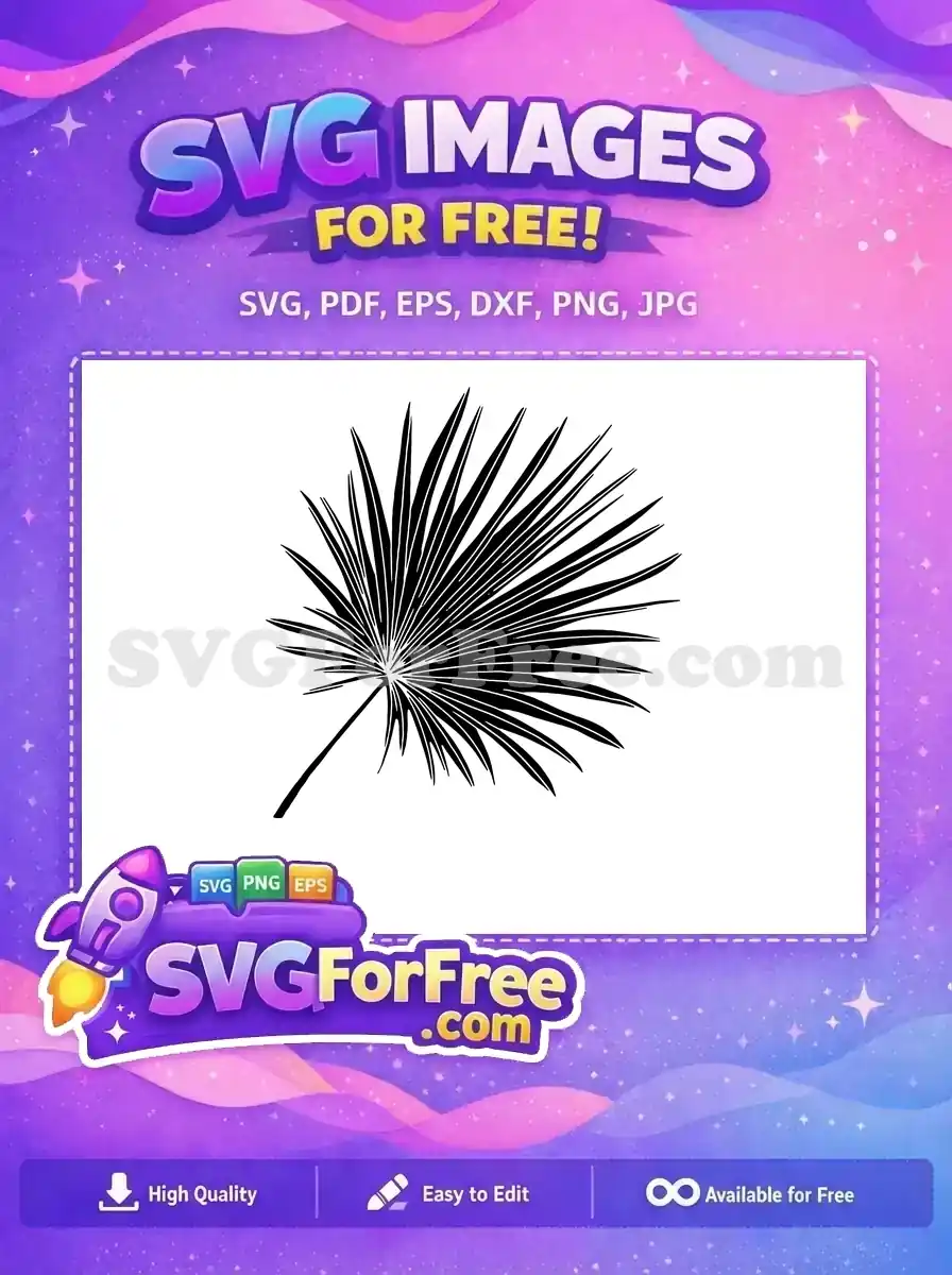 Free Fan Palm Frond Free Stamp Leaves Silhouette Free SVG